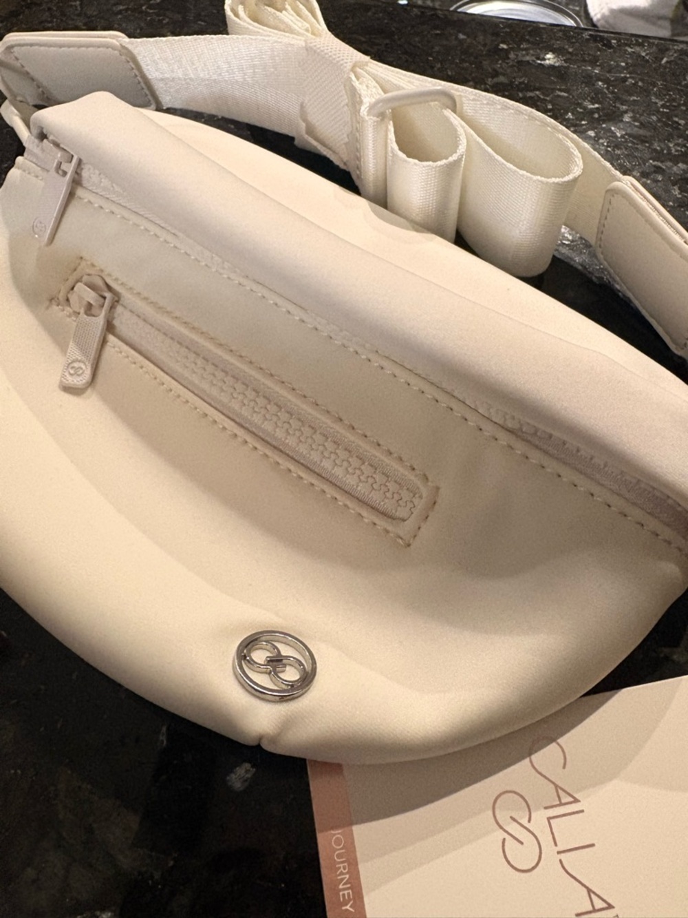 Women’s Cream Travel Belt Bag by